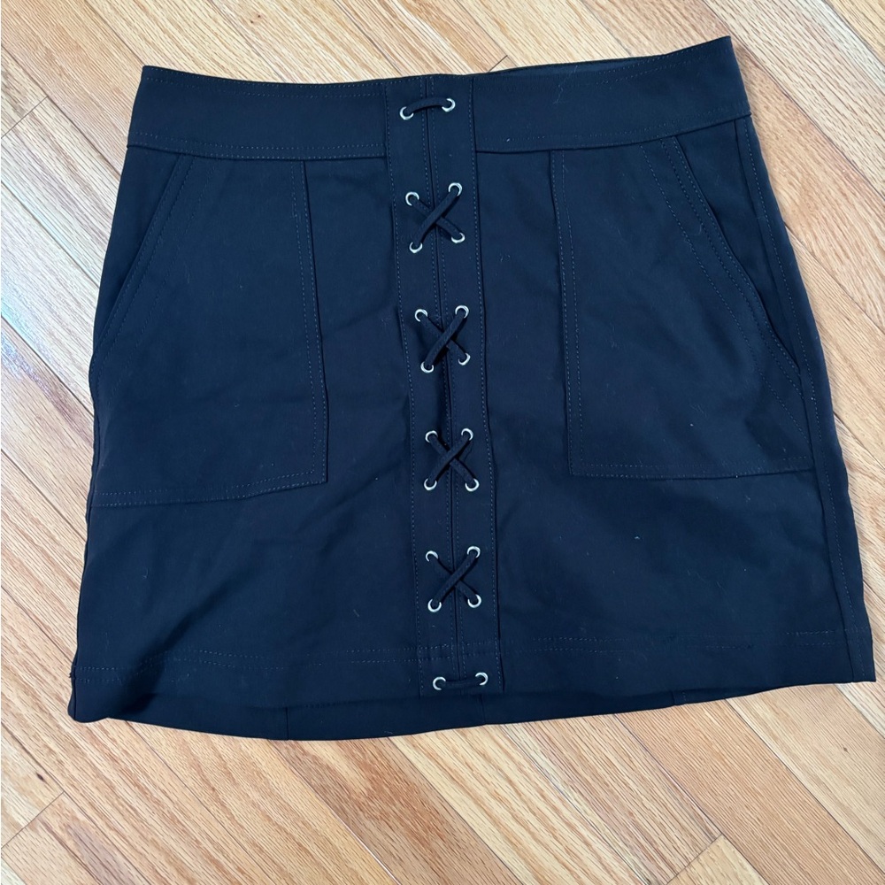 Black Lace-Up Women's Skirt